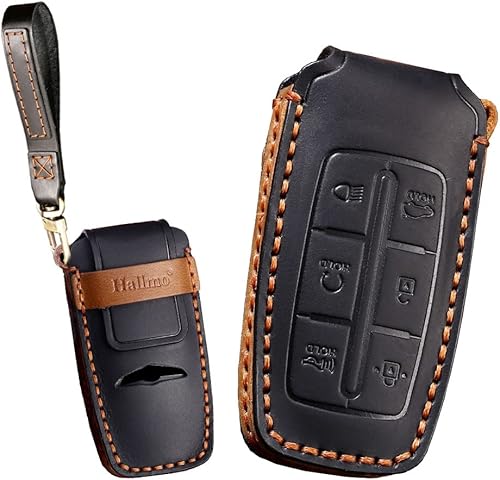 Miniatura 8 de KUNIO Funda protectora para llavero de automóvil Genesis G80 Gv80, funda protectora para llaves, llavero con 6 botones, color azul