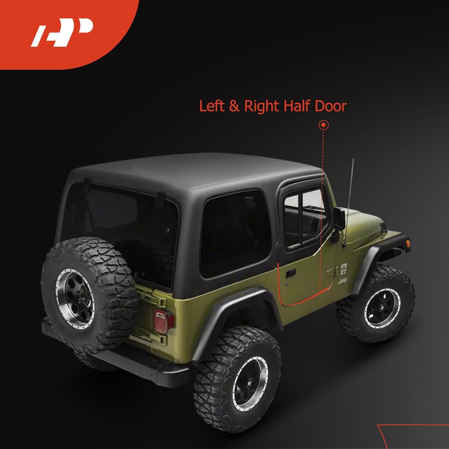 A-Premium 2PCS Left & Right Half Door Car Door Weather Stripping Seal Strips Compatible with Jeep TJ Series Wrangler 1997-2006
