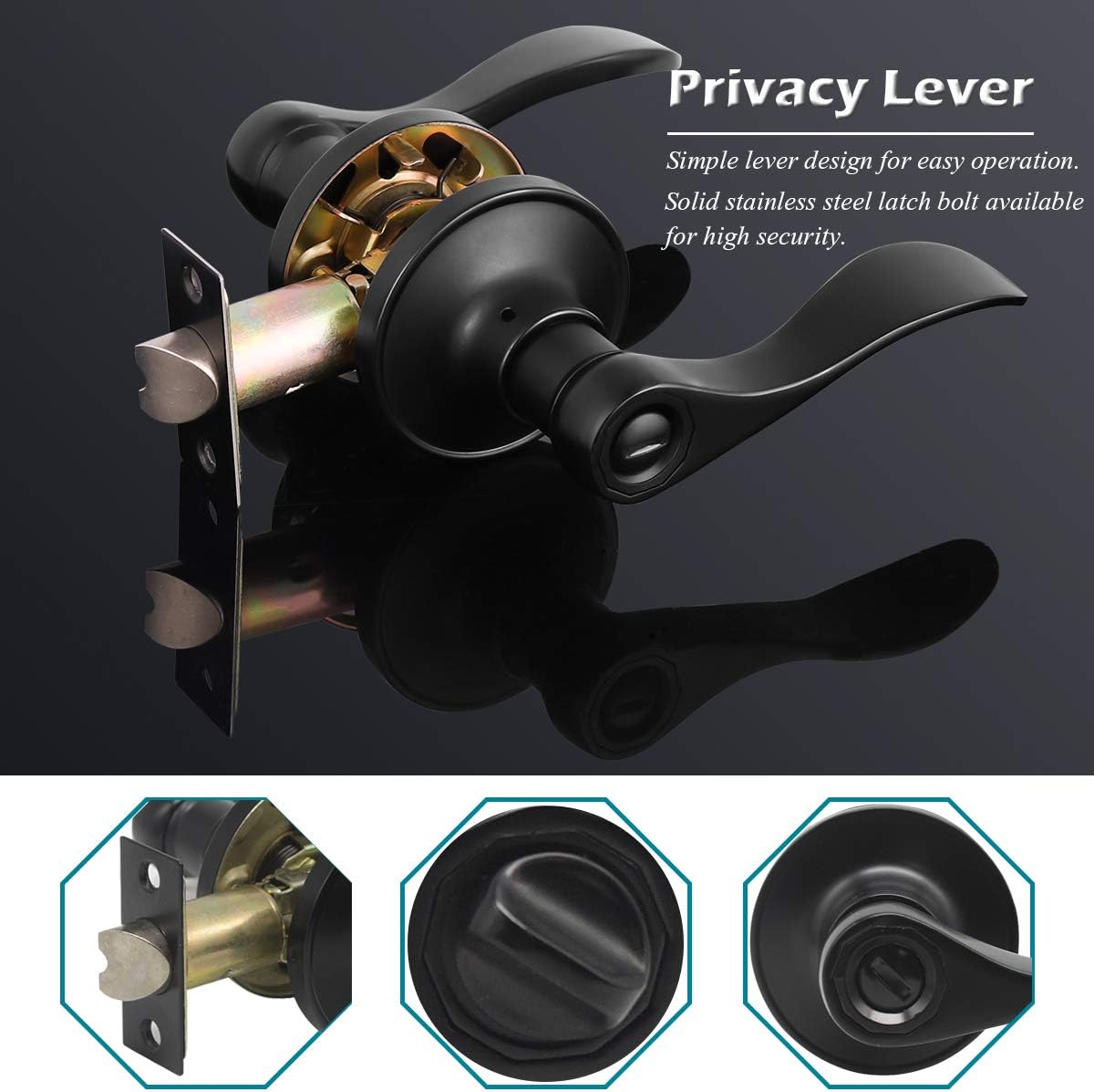 Hоttеѕt Sаlеѕ Wave Handles Levers Privacy Door Locksets, Black Finished, Bed Bath Door Handles with Lock, Thumb-Turn Locking Inside 15Pack Blасk Frіdау - 50% оƒƒ Wave Handles Levers Privacy Door Locksets, Black Finished, Bed Bath Door Handles with Lock, Thumb-Turn Locking Inside 15Pack