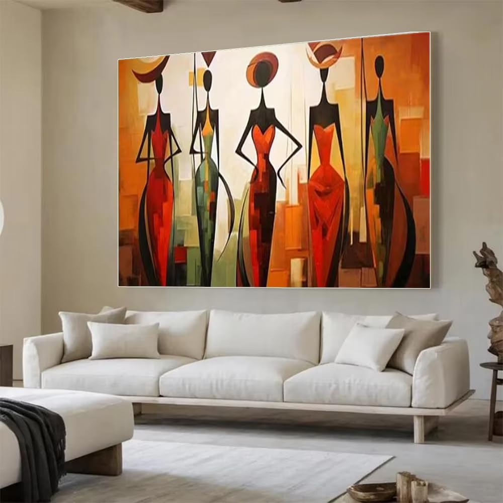 DFZEWKI Painting Bohemian Girl Wall Art Decorative Artwork, for Living Room Home Decor(60x80cm(24x31in)/No frame)