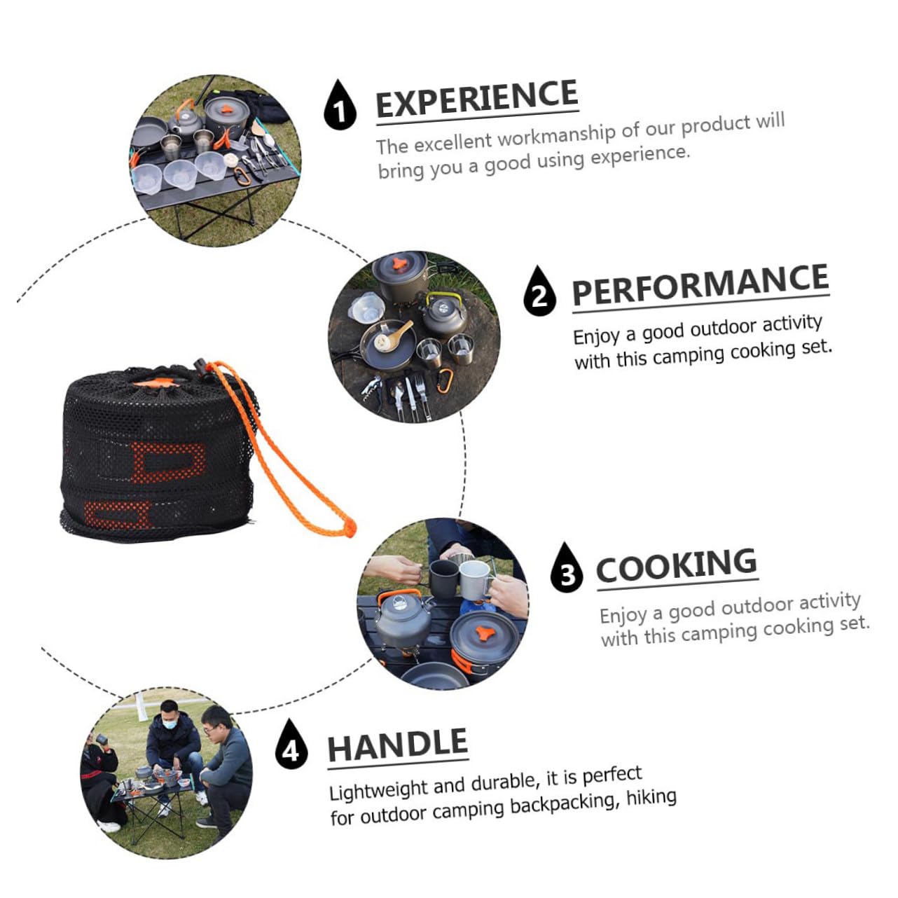 Supvox Outdoor Kochset aus Aluminiumlegierung 1 Satz für Camping und Reisen