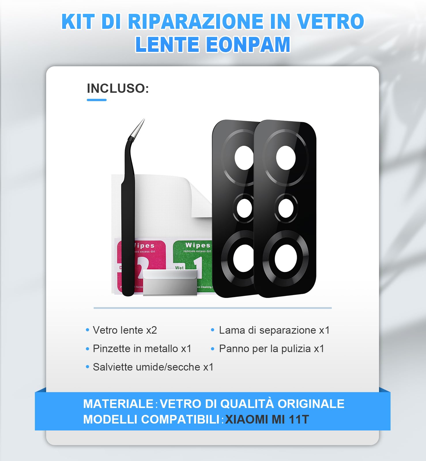 Vetrino Vetro Lente Fotocamera Posteriore Per Xiaomi Mi 11t 11t Pro.1.20.260.gp.4129