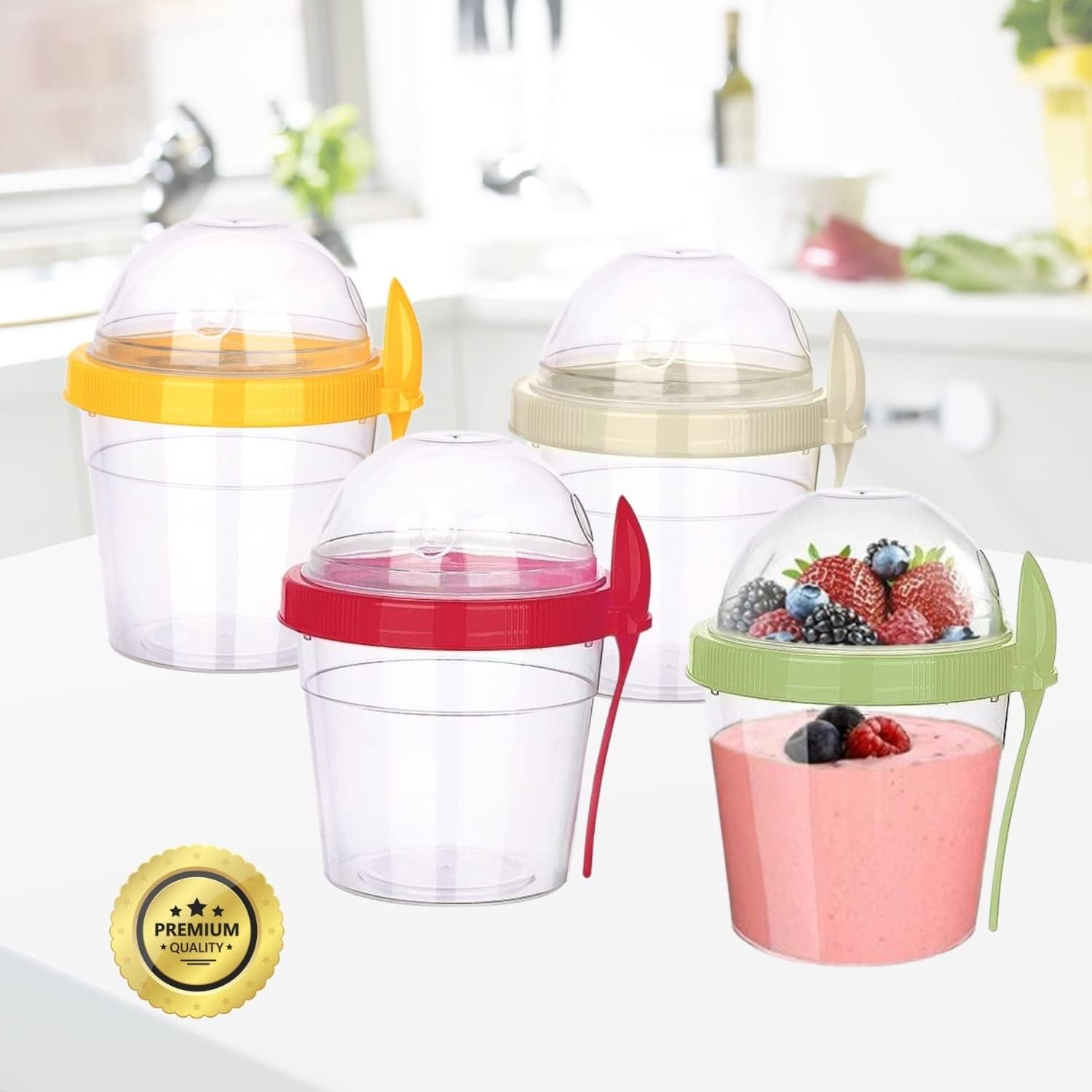 Fairway Finds 4 Pack of 17 oz Yogurt Parfait Cups With Lids