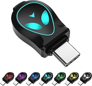 Giguid USB C Port Mouse Jiggler Mini Mouse Mover, 2 Modes Mouse Wiggler & Mouse Clicker Undetectable, 7 Colors RGB Light with ON/Off Plug and Play Auto Clicker, Simulate Mouse Movement