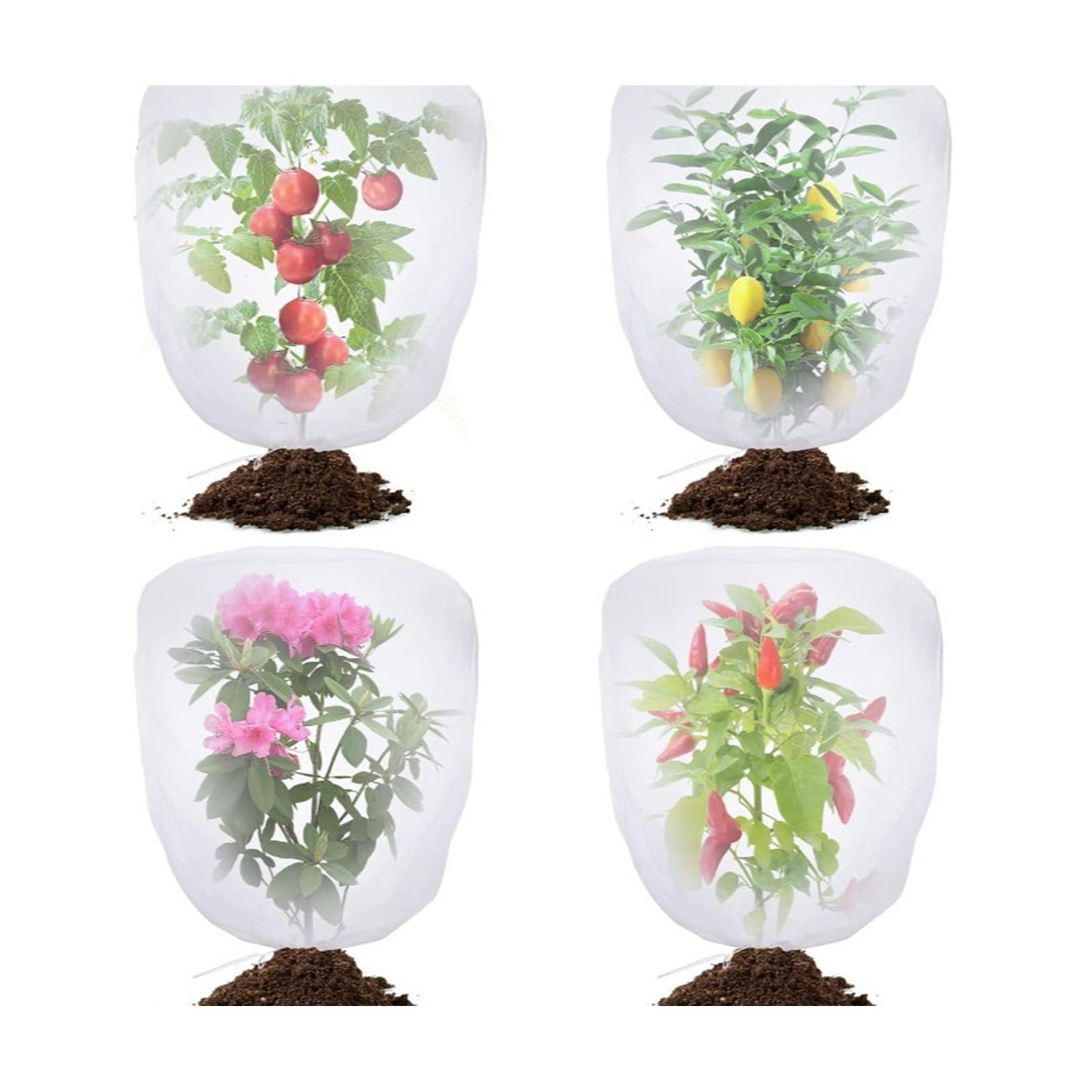 Garden Netting Plant Fruits Tree Netting Bag with Drawstring Cover Barrier for Blueberry Flower Vegetables Thickened Garden Meshing Cover