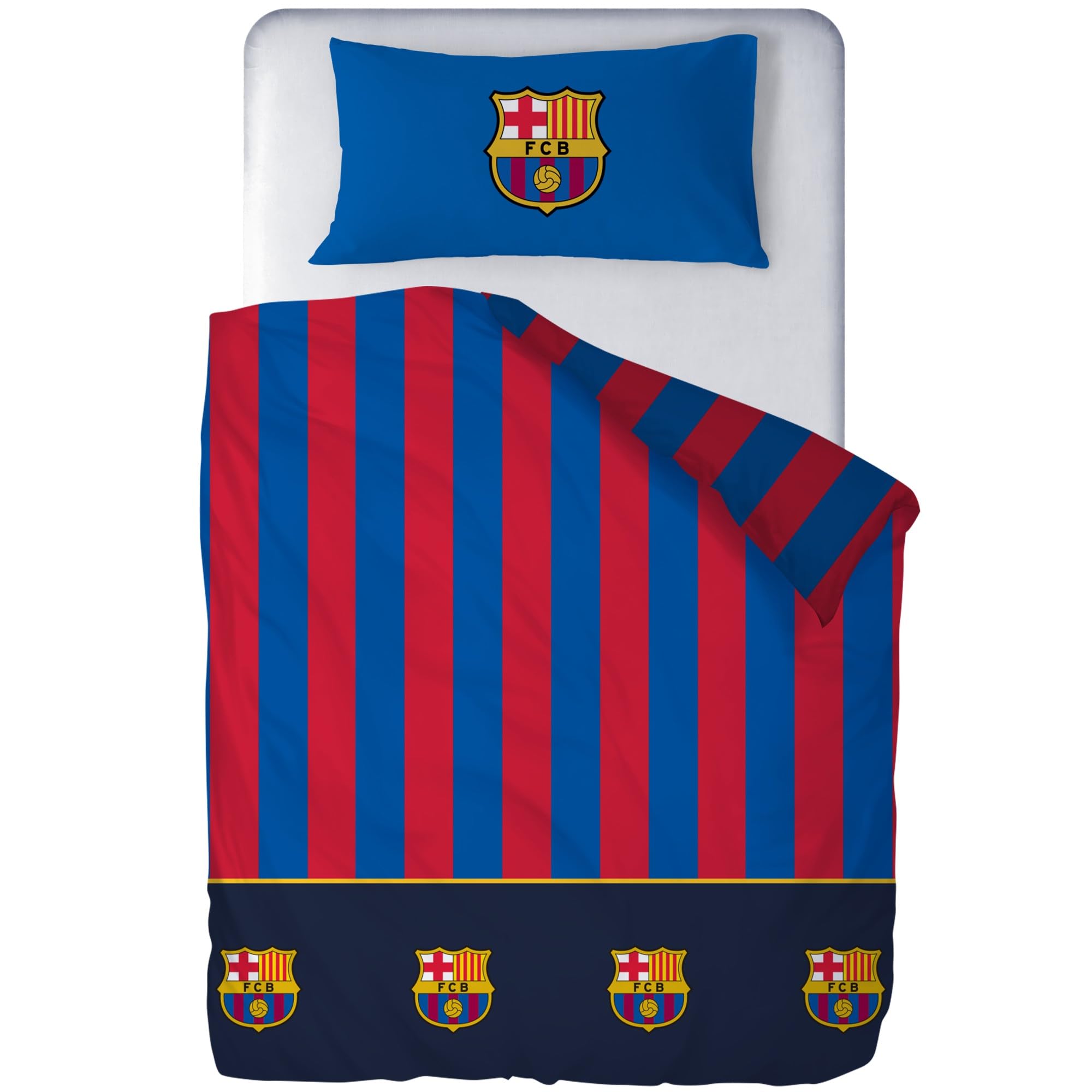 DHESTIA HOME - FCB202050 FC Barcelona Football Club Duvet Cover for 90 and 105 cm Bed – Single Colour, Size Bed 90 cm