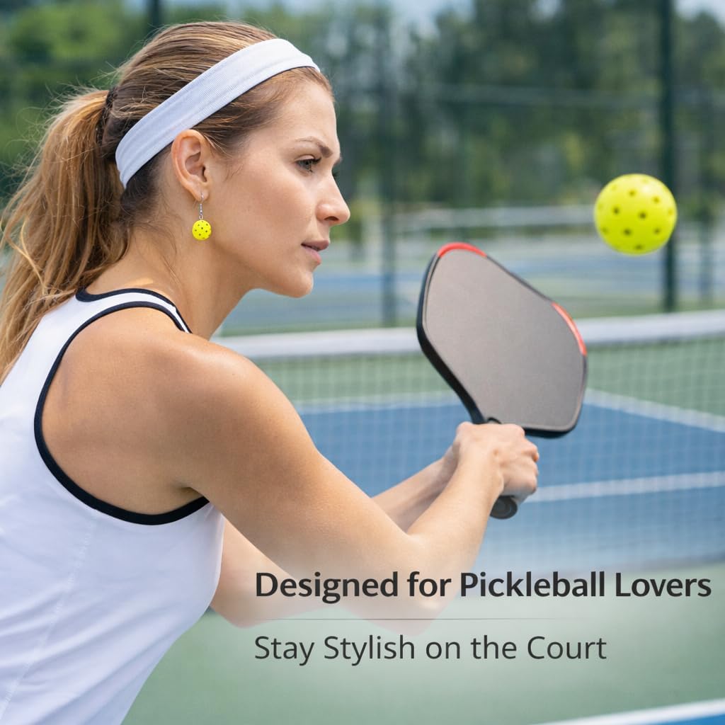 Pickle Earrings Pickle Decorations Funny Earring Pickleball accessories Women Pickleball Earrings for Women Pickleball Jewelry image 5