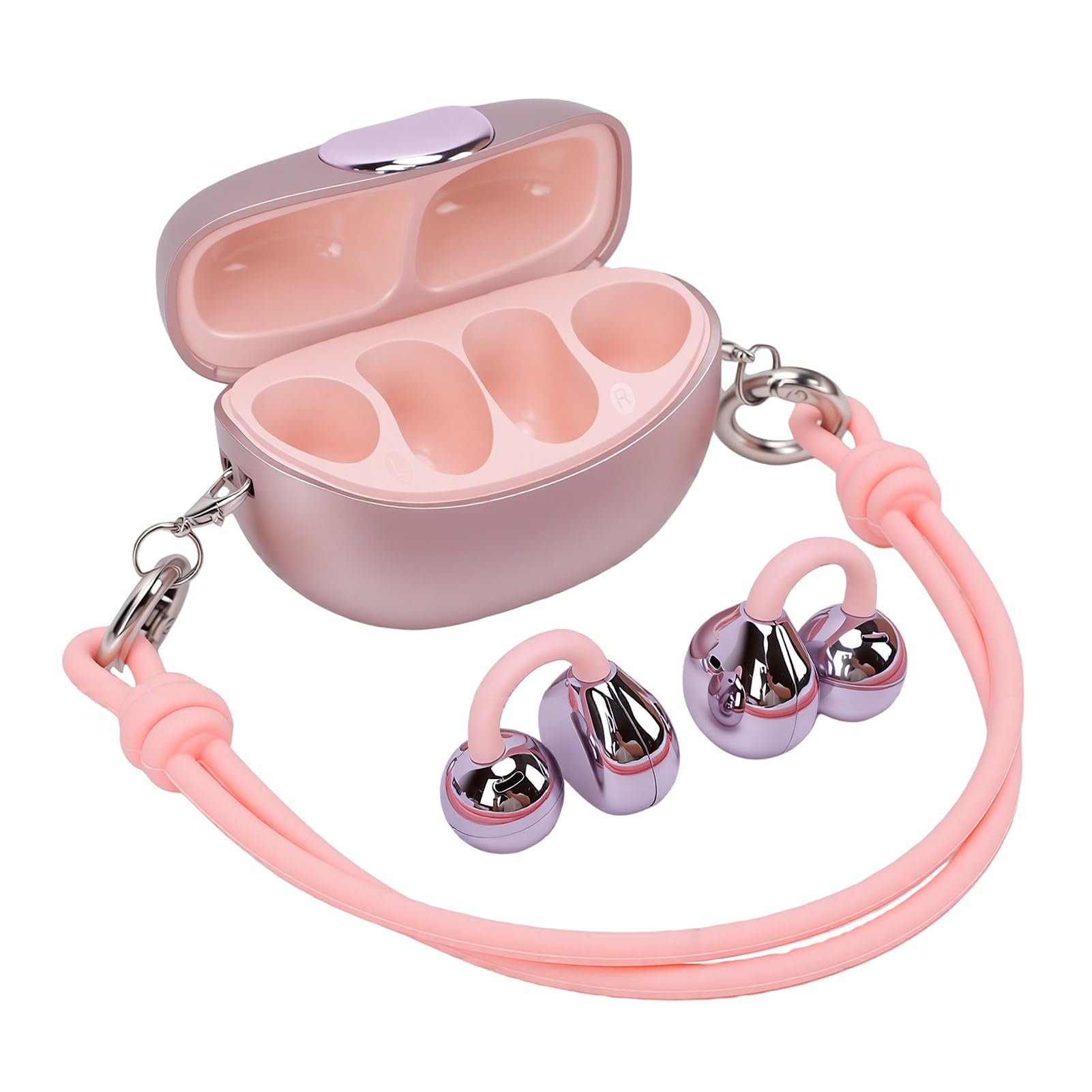 Bewinner Écouteurs Bluetooth à Clipser, 8 Modes de Traduction (Pink)