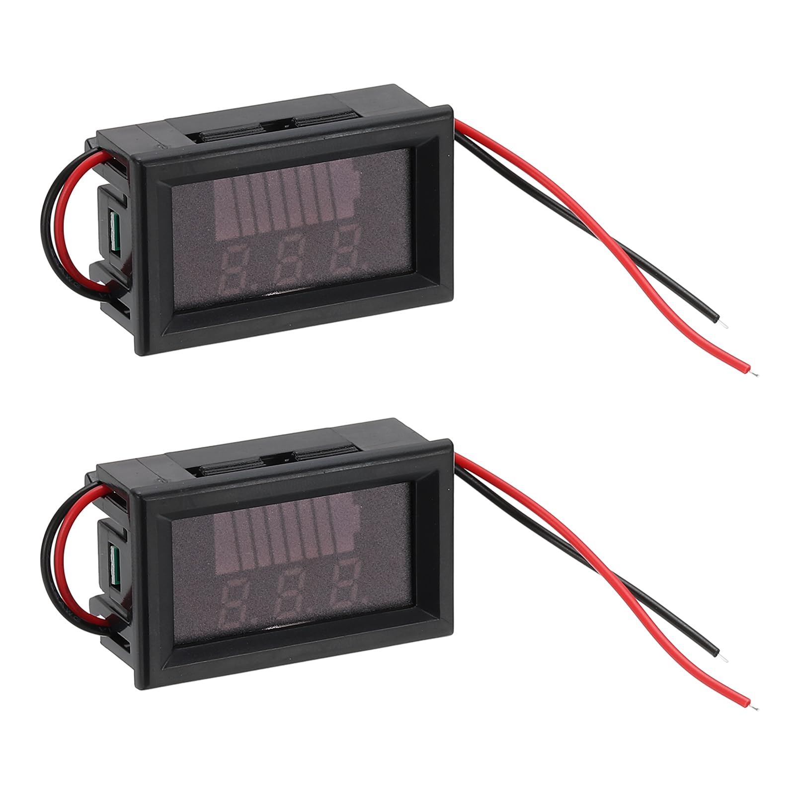 PATIKIL 電圧バッテリーモニター 2個12V-60Vユニバーサルバッテリーメーター バッテリー電圧容量表示パーセンテージ バッテリーキャパシティテスター ゴルフカート RV 車船用 レッドディスプレイ