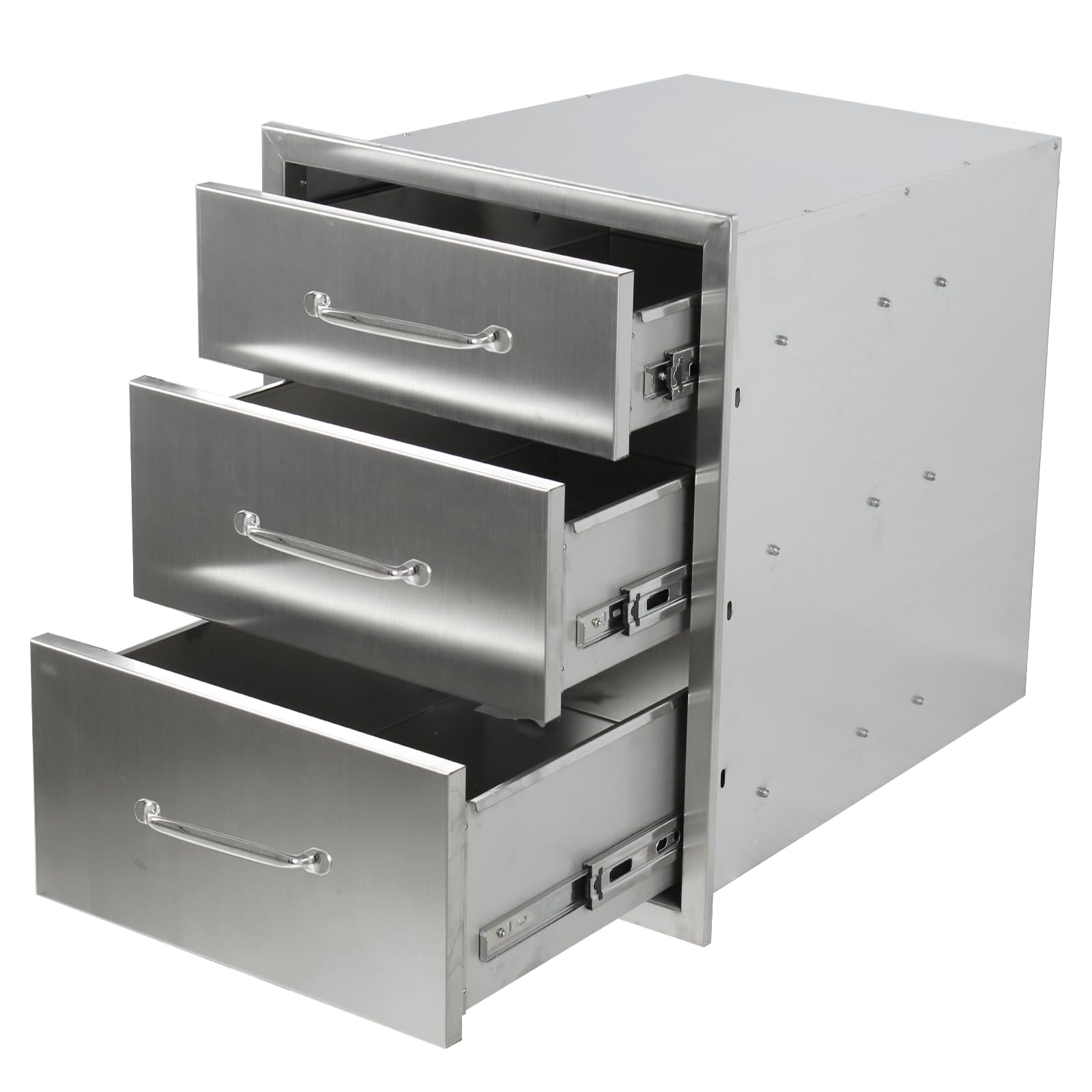 Outdoor Kitchen Drawers 18" W x 23" H x 23" D, Stainless Steel Built-in Drawers, Flush Mount Access BBQ Drawer for Outdoor Kitchens Island, Grill Station