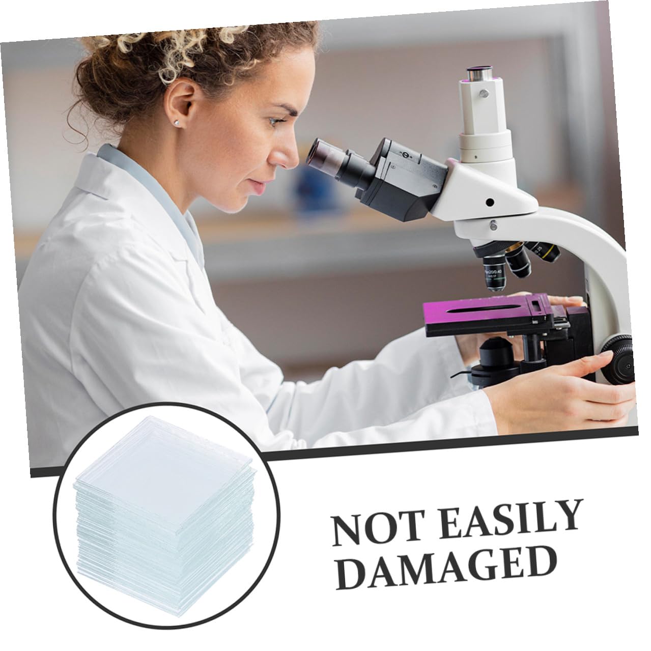 TIDTALEO 500Pcs Square Microscope Cover Slips Thin Glass Slides for Laboratory Use Blank Covers for Precise Specimen Preparation and Reliable Microscopy