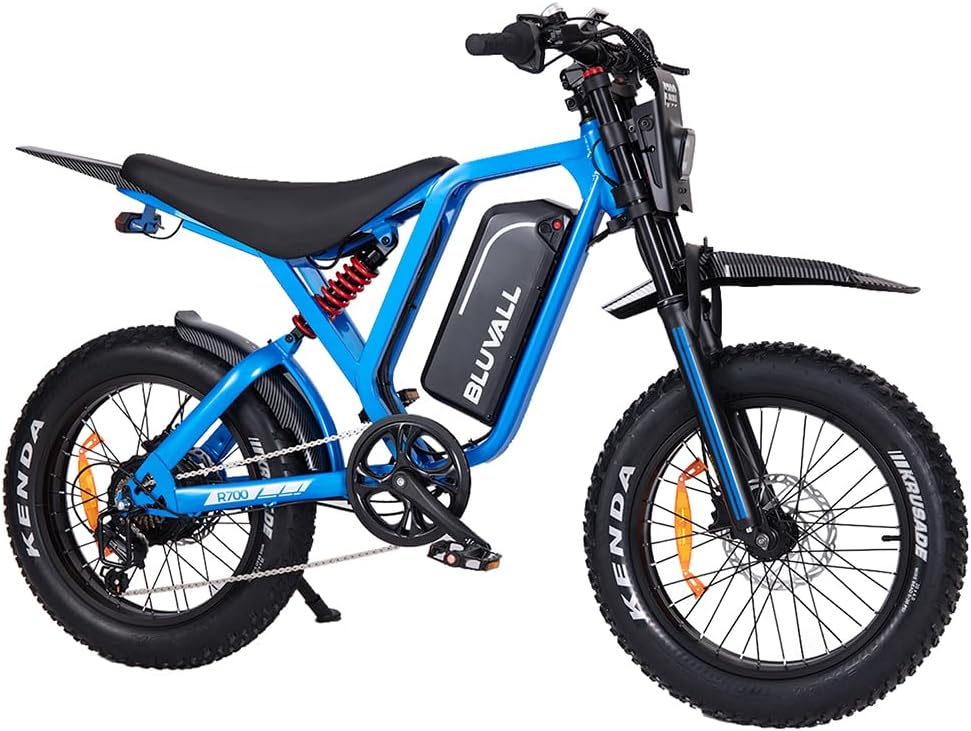 Electric Dirt Bike - Peak 1500W Electric Bikes for Adults/Teens, 35MPH, 52V 25Ah, 20 Inch All-Terrain Fat Tire Electric Motorcycle, 7-Speed, Dual Suspension & Hydraulic Brakes