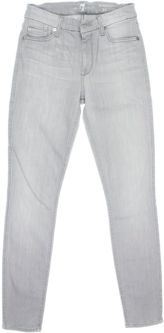 7 For All Mankind Women's High Waist Crop Skinny Jean with Waistband 26 Inch