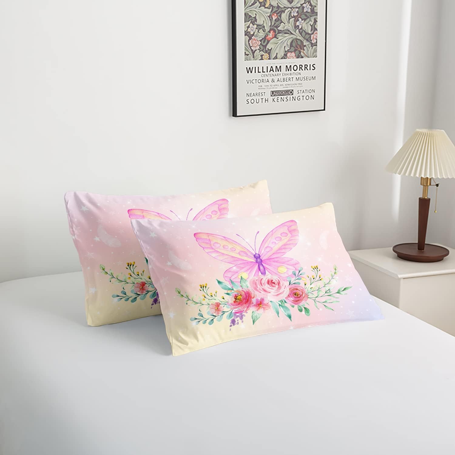 CVHOUSE Butterfly Comforter Set,Floral Butterfly Bedding Set for Girls Kids Teens,Flower Butterflies Comforter Butterflies Duvet Set Room Decor Quilt Set Twin Size