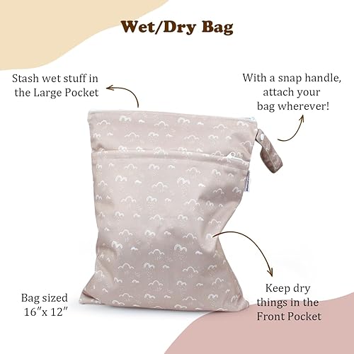 Miniatura 2 de Mama Koala Bolsas impermeables para artículos de bebé, pañales de tela, trajes de baño, viajes, ropa de gimnasio, playa, piezas de bomba, artículos