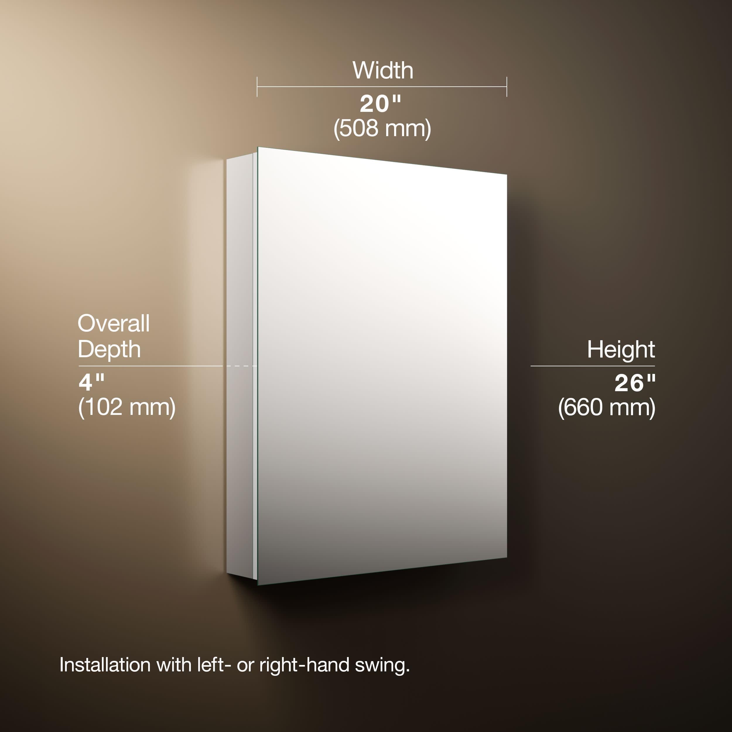 KOHLER Embark Slim - Botiquín Rectangular de Aluminio de 50,8 x 66 cm