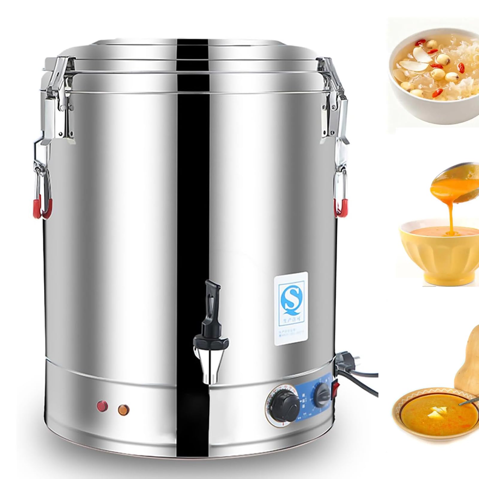 TYH Bollitore Dacqua Commerciale, Dispenser di Acqua Calda da 40l/50l/60l/70l, Urna per Ristorazione di Grande capacità, Acciaio Inossidabile, Controllo della Temperatura 40L