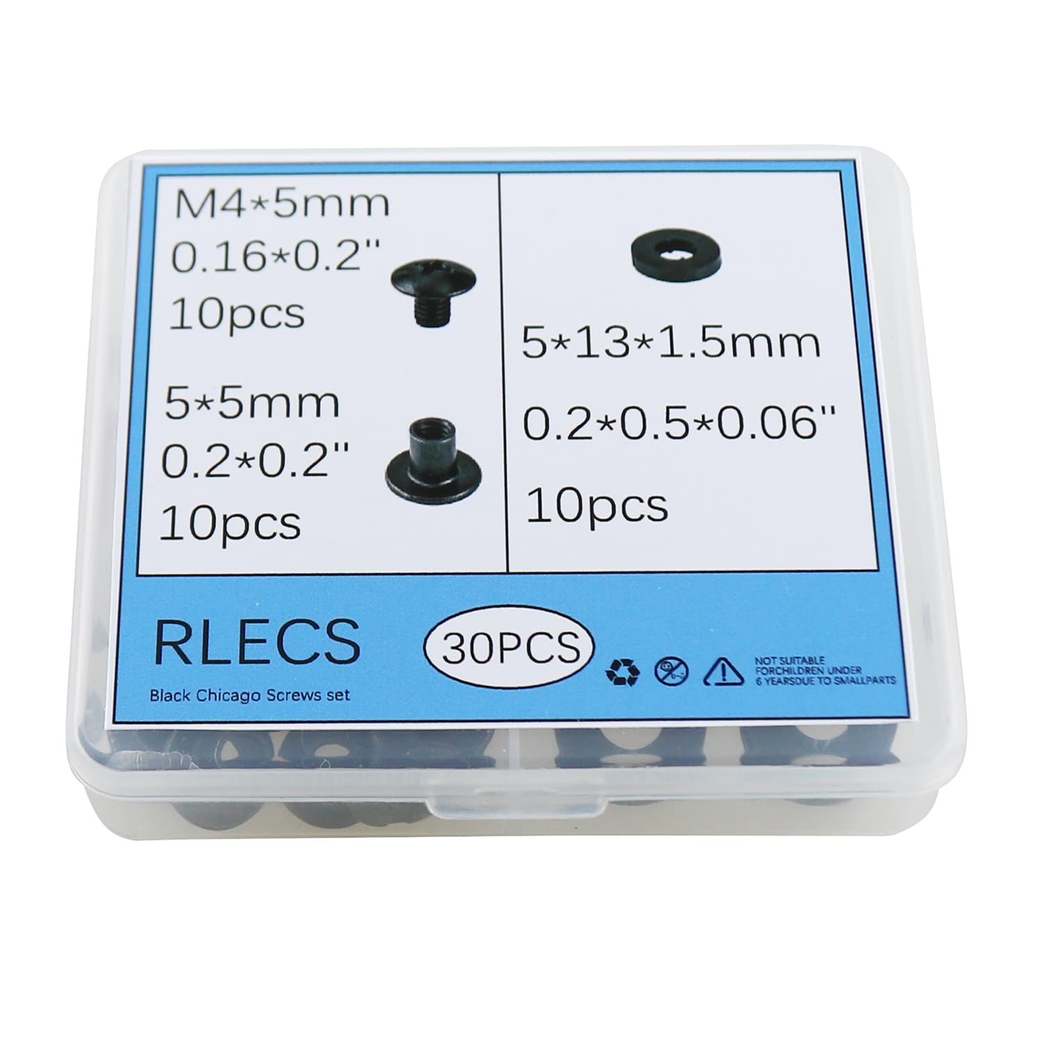 RLECS 30PCS Slotted Round Head Through Hole Clamp Nut Screw Washer Combination Set Hardware Fasteners Suitable for Photo Albums/Menus/Scrapbooks Binding