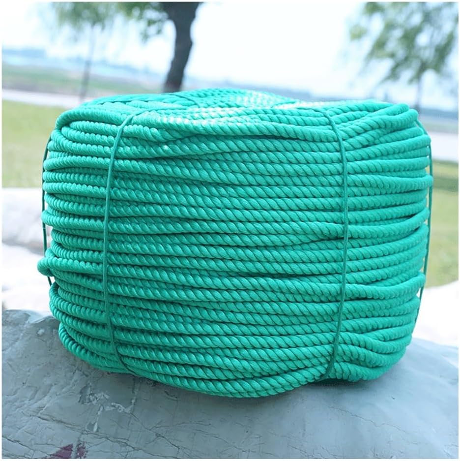 3 Strand Twisted Braided Polyester All-Purpose Lightweight Rope, Arborist Rigging Rope Anchor Line for Outdoor Marine Boat DIY Camping Swing Dock Tug of War(1/4" x164')