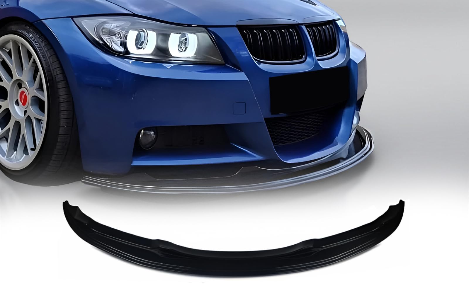 MpTuned E90 E91 Pre-LCI Becquet de Pare-Chocs Avant Noir Brillant pour 2004 2005 2006 2007 2008 2009 Berline M Sport