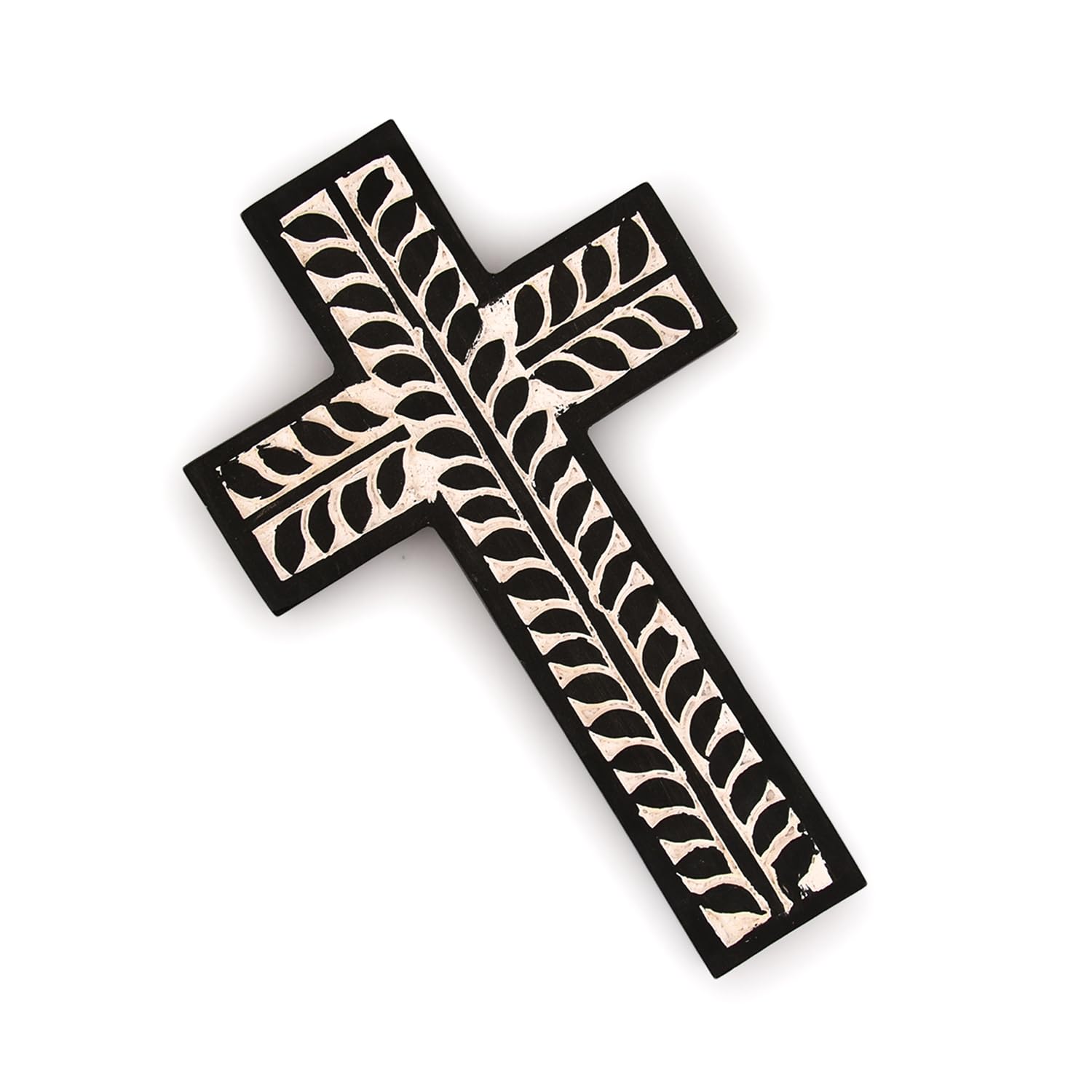 EDHAS Cross Mango Wood Handmade Wooden Cross Wall Decor for Home Room Church Christmas Gifts Home Room Decor Christmas Cross (10" X 6" X 0.75") - Image 3