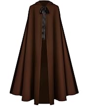 Proumhang Halloween Hooded Cloak for Adults - Renaissance Medieval Witch Cape Costume for Men & Women,130cm/51 Brown