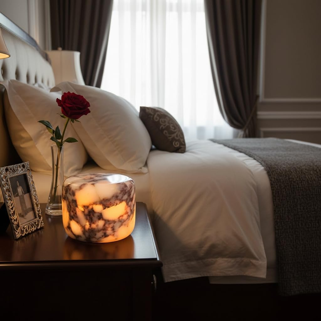 Marmor Marble Lamp Table Lamp Unique Stone lamp Type-C 3 Way Bedside Lamps Ambient Lighting for Bedroom Night Stands Small Night Light Decorative LED Warm Ambient Portable Lamps for Rechargeable