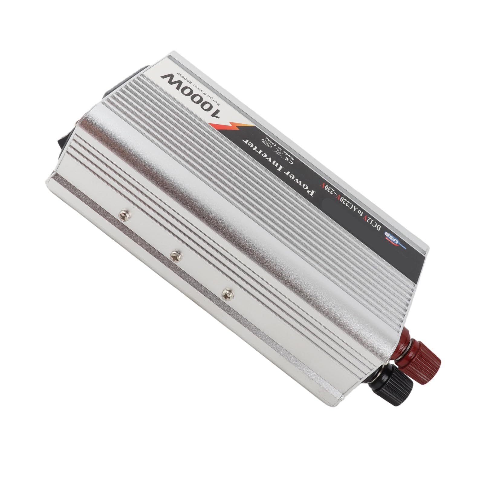 Fabater Przetwornica Mocy, 1000 W, Ciągła, 2000 W, Szczytowa, Cichy Wentylator Chłodzący, Falownik Samochodowy, Falownik Pojazdu z Portem USB do Samochodu Ciężarowego RV