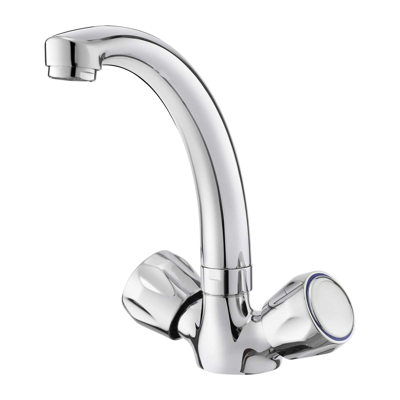 Bathwest Kitchen Taps, Mixer Tap Kitchen Sink, Double Hex Turn Handles 360Swivel Monobloc Spout, Advanced Multi-Layer Chrome... 716963137010