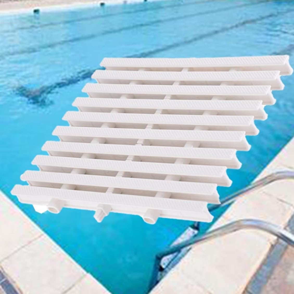 LJCSSD Swimming Pool Drainage Overflow Grating, Shower Drain Grating Sewer Grate, Spliced Outlet Drain Grating Cover For Walkway Balcony White-15x100CM/2pcs