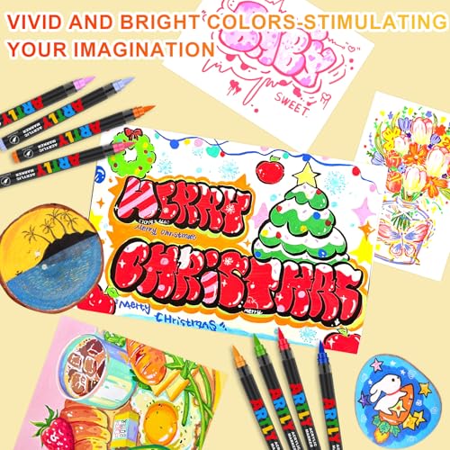 Laconile 320 Acrylstifte Set - Professionelle Malstifte mit deckender Acrylfarbe für Steine, Keramik, Stoff & Leinwand - wasservermalbar - Ideal für Künstler & Hobbybastler