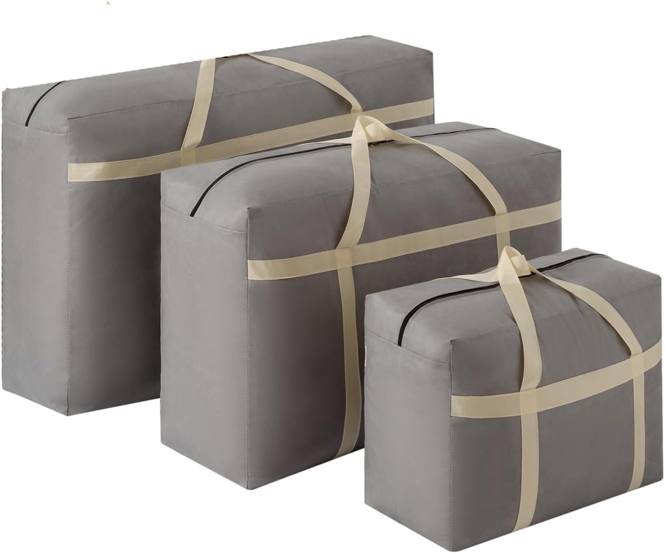 Foldable Clothes Storage Bags, Gray, Ultra Sturdy Design with Zipper Closure, Dustproof (brown, 6Pack*230L)