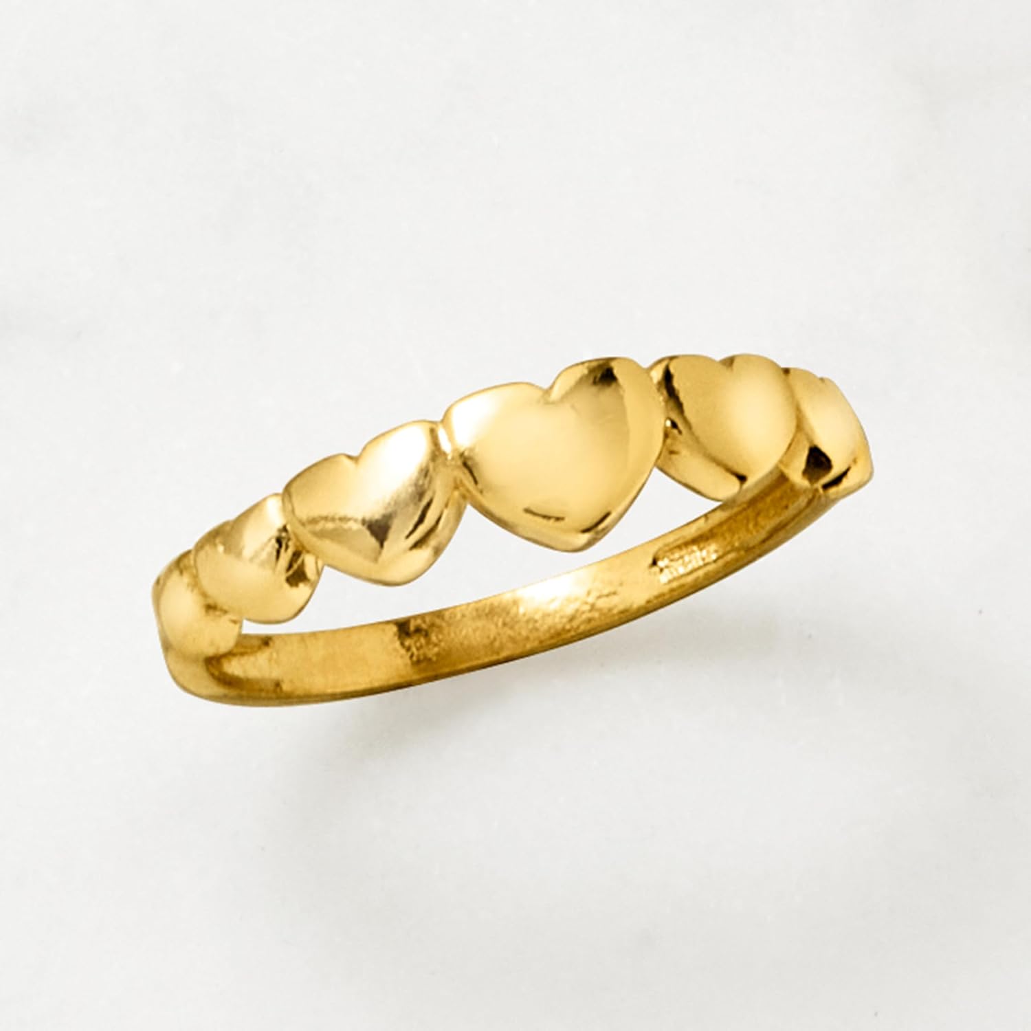 Pure Collection by Ross-Simons 18kt Gold Over Sterling Graduated Heart Ring