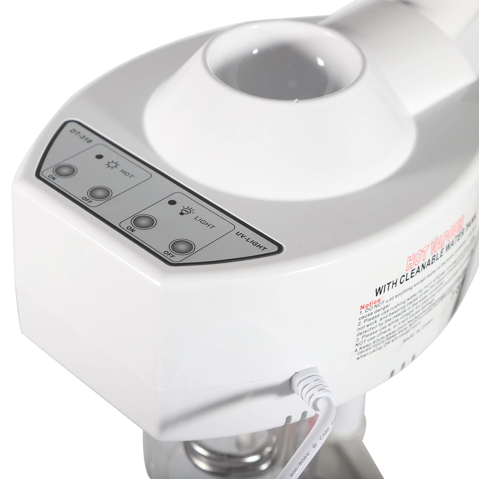 Vaporizador facial 2 en 1, 750 W, 220 V, 360 °, lupa giratoria, vaporizador para sauna facial, humidificador para casa y salón de belleza, estudio de belleza
