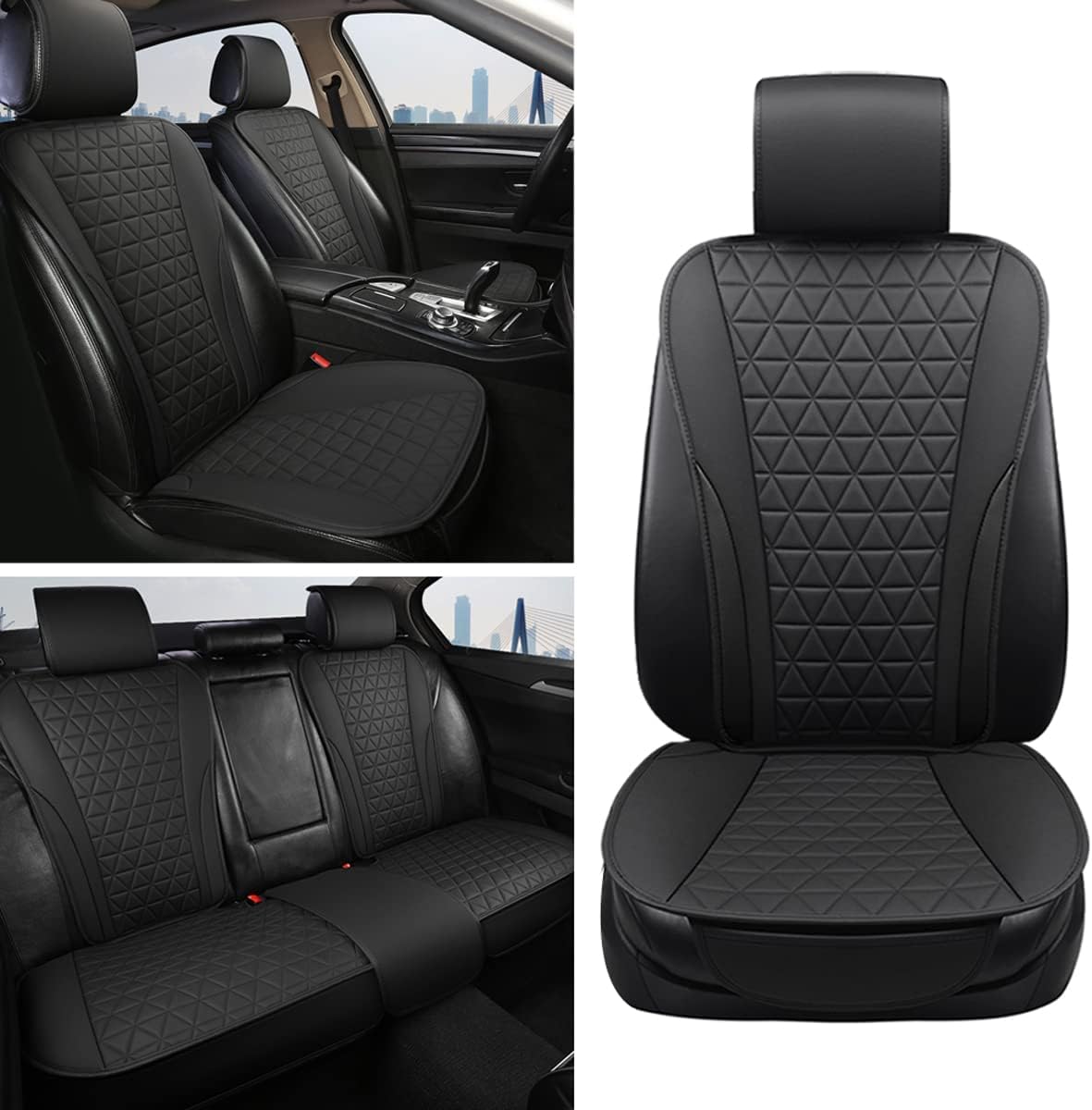 Black Panther Car Seat Covers Full Set Leather Seat