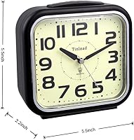 Vista 8 de 5.5" Large Analog Alarm Clock Silent Non Ticking, Glow in Dark dial, Gentle Wake, Beep Sounds, Increasing Volume, Battery Operated Snooze and Manual