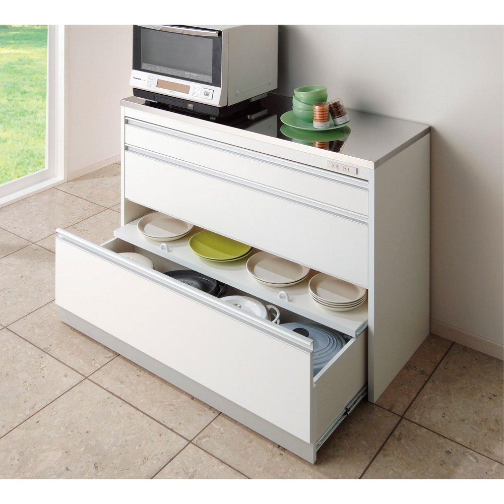 Amazon｜ディノス キッチン収納 キッチンカウンター 収納物を