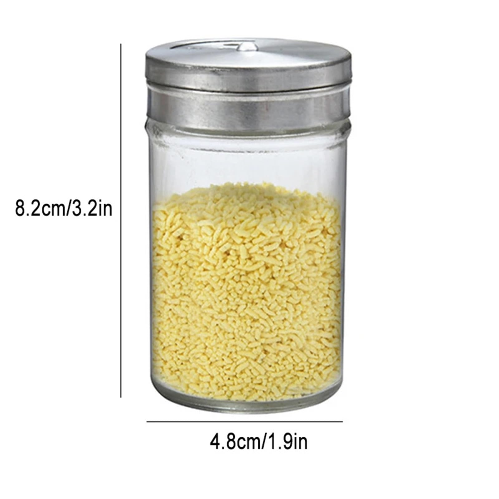 Tarro de Especias Cocina con Tapa giratoria, 2 uds para Casa | Tarro de cristal transparente del condimento for el aspersor casero del condimento del Bbq