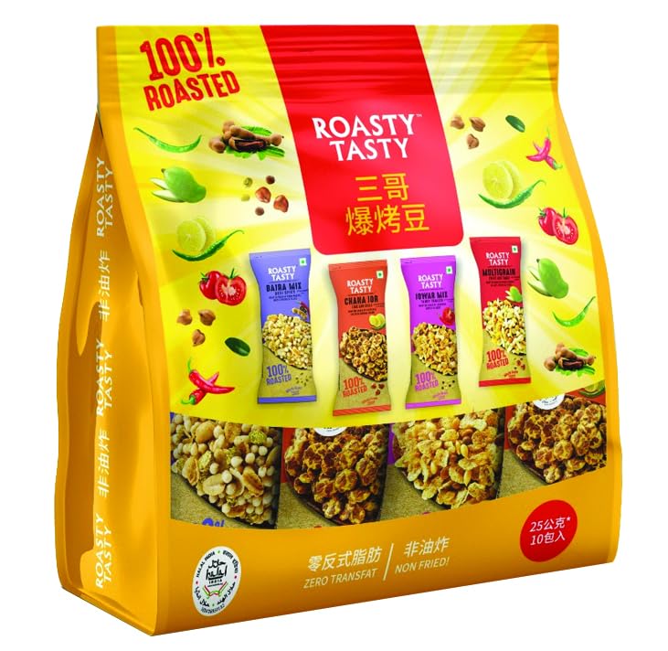 Image of Roasty Tasty Assorted Healthy Snacks & Sweets Combo | Millet Chocolate Ladoo, Chikki & Roasted Namkeen Mix | Sugar Free Sweets Alternative to Chocolate | Palm Oil Free Snacks for Adults | Healthy Gifting Hamper
