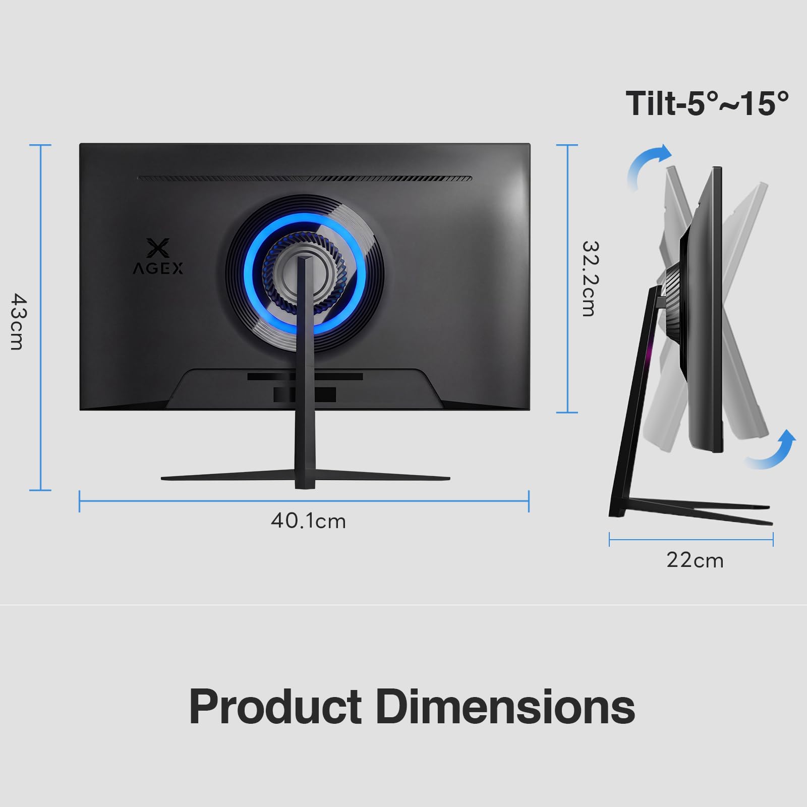 24 Inch 240Hz Gaming Monitor, IPS Panel MPRT 1ms, Full HD 1080P, 300cd/m² Brightness, Adaptive Sync, Crosshair, DP1.4 & HDMI2.0, Black — view 6