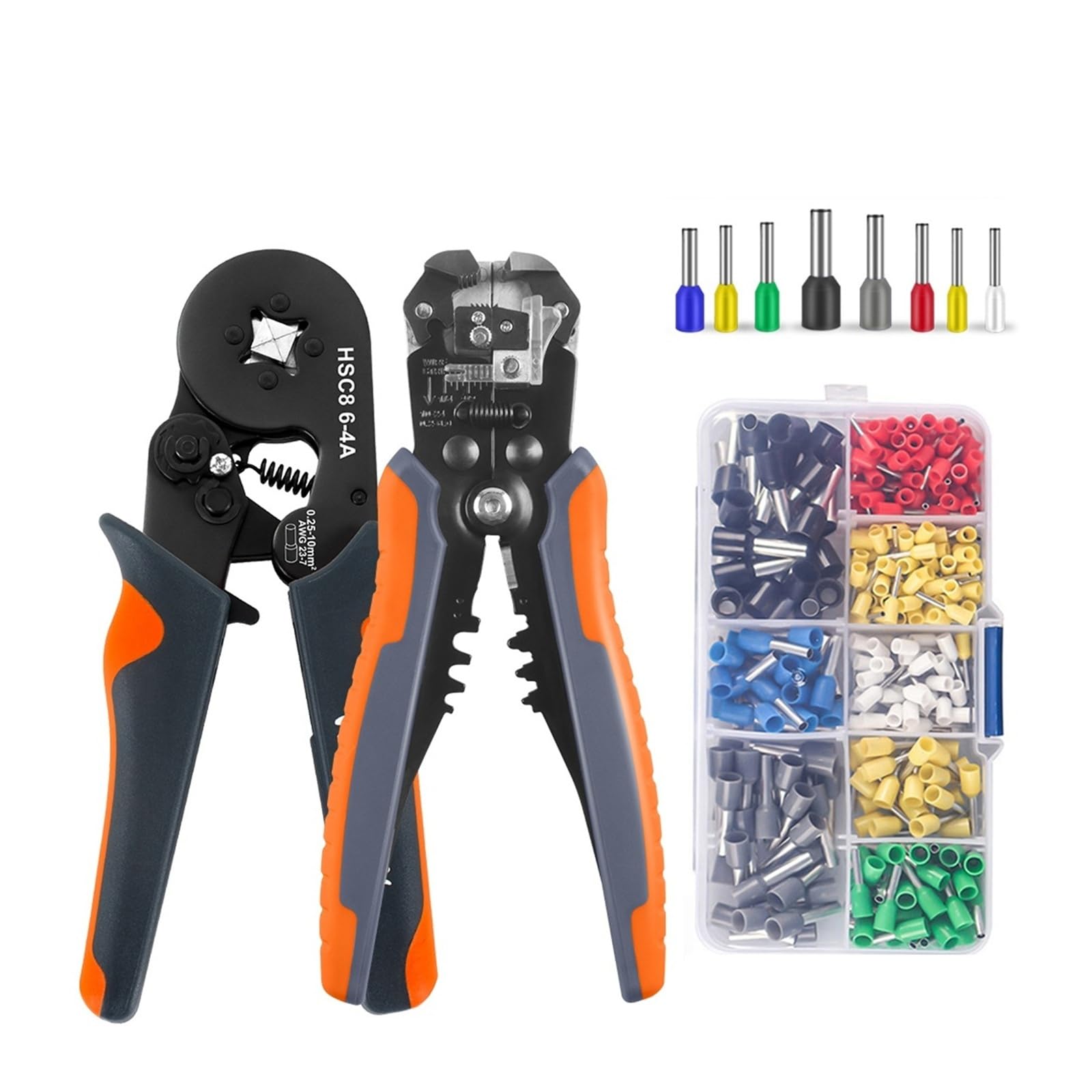 Yanyaxm 6-4 Yq 400Pcs Crimper Cable Cutter Adjustable Automatic Wire Stripper Multifunctional Stripping Crimping Pliers Terminal Hand Tool