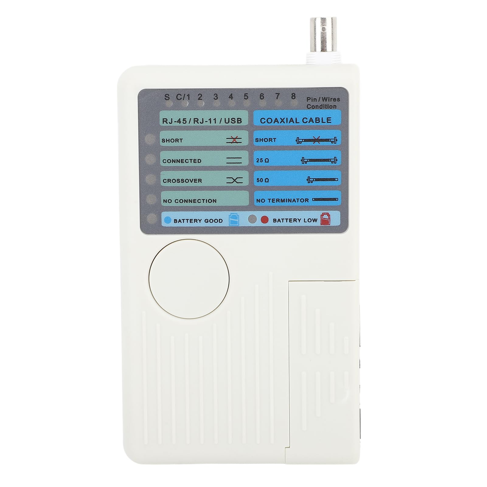 4-in-1 Netzwerkkabeltester Für LAN, RJ11, RJ45, USB & BNC – Tragbarer Kabeltester Für UTP/STP-Kabel Bis 300 Fuß | Mit Remote-Einheit