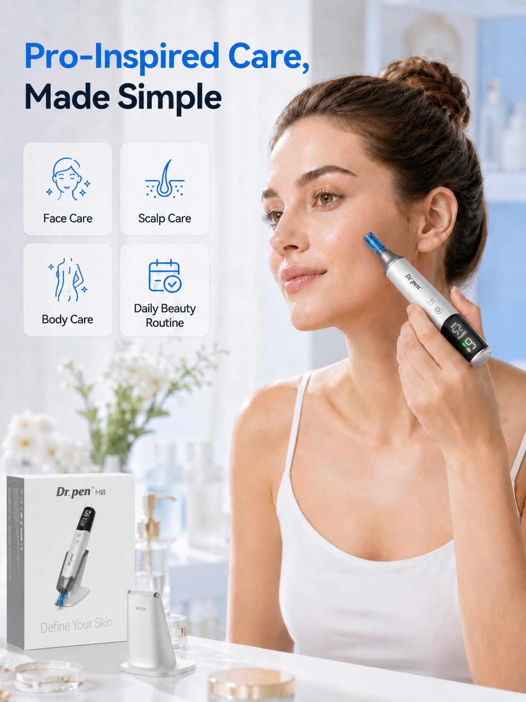 dr pen M9 microneedling Pen – 2026 Dermapen con ajuste automático y preciso de longitud de la aguja, para el crecimiento del cabello, antienvejecimiento, estiramiento de la piel, aclaramiento de