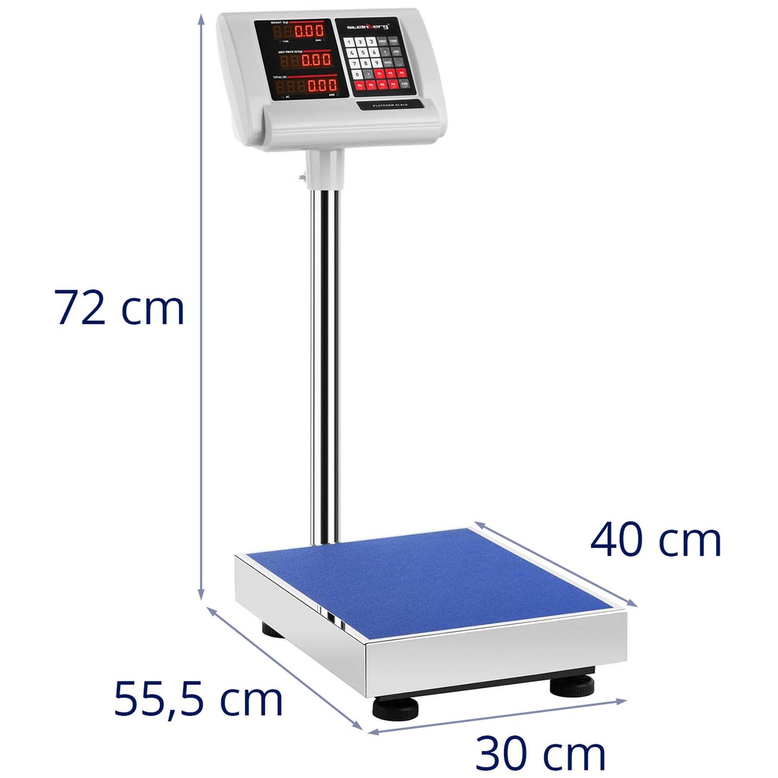 Steinberg Balance Plateforme Professionnelle Industrielle Pèse-Colis SBS-PF-60/10A (60 kg, Précision ±10 g, Autonomie 10 H, 40x30 Cm, LED)