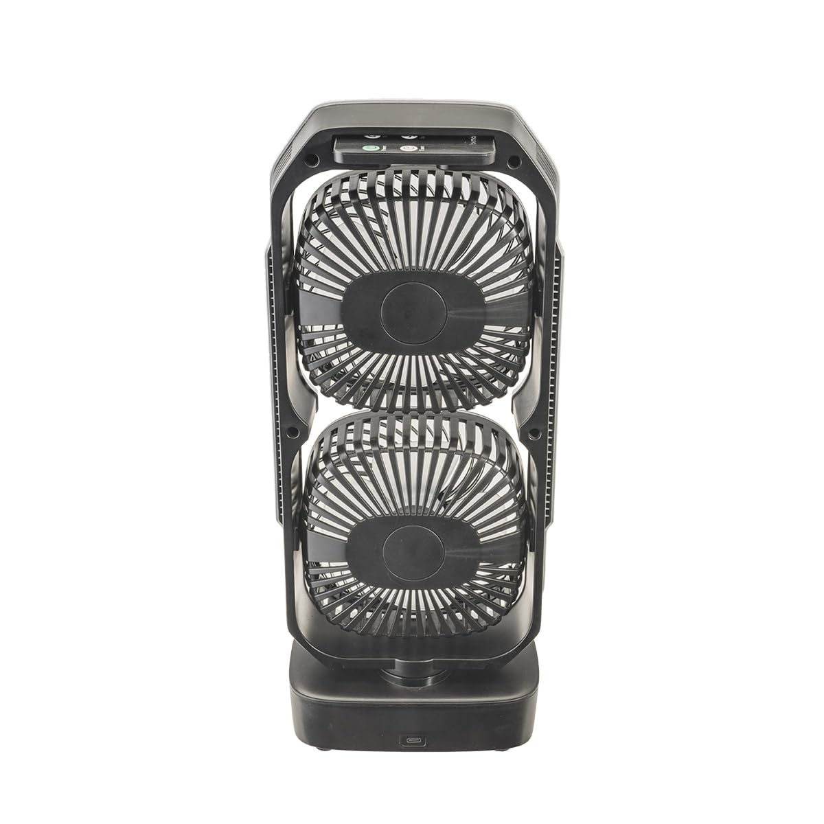 bimar VTR2 Ventilatore portatile, Ventilatore da tavolo, Ventilatore senza filo, Bi-elica, autonomia 6 h½, 3 velocità, Timer 8h, Con telecomando, 2 Ventole orientabili, Cavo USB