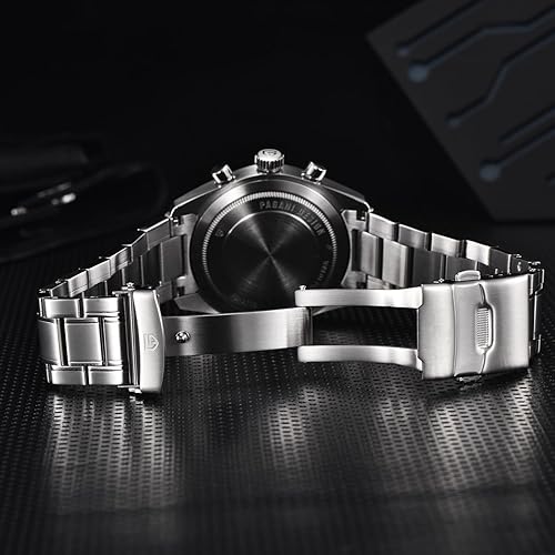 Miniatura 5 de CEYADG Pagani Design - Reloj de pulsera analógico para hombre, reloj de cuarzo de acero inoxidable para hombre cristal de zafiro
