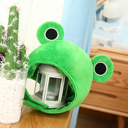 Miniatura 7 de Sombrero de rana de invierno, accesorio completo para fiesta, disfraz de cosplay, lindo gorro de rana de dibujos animados de felpa para niños y