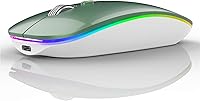 Vista 12 de TENMOS Ratón Bluetooth inalámbrico, LED delgado (Bluetooth 5.1 + USB) 2.4 GHz recargable silencioso Bluetooth inalámbrico mouse inalámbrico