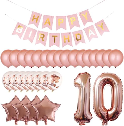 Miniatura 2 de Kit de decoración de fiesta de cumpleaños número 10 con globos de cumpleaños número 10 para suministros de fiesta de cumpleaños, paquete de fiesta