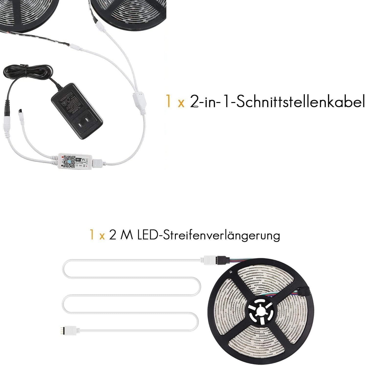 53pcs LED Strip Connector 4 Pin 8mm 3528 2835 RGB Rope Light Connector Kit, LED Strip Extension,2-in-1 Distributor,Gapless Solderless, L Shape PCB,Jumper Connectors for Controller